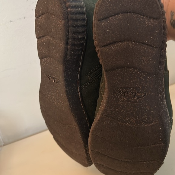 Clarks Collection Leather Ankle Boot-Caroline Derby Dark Green Women’s 9.5 Wide - Picture 6 of 7